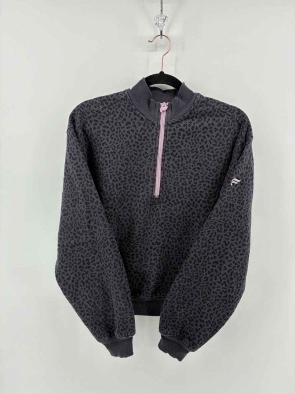 Fabletics Greyish Leopard Print Sweater